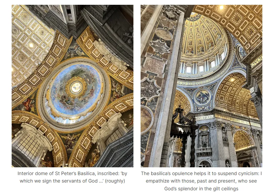 Interior photos of the dome of St. Peter's Basilica