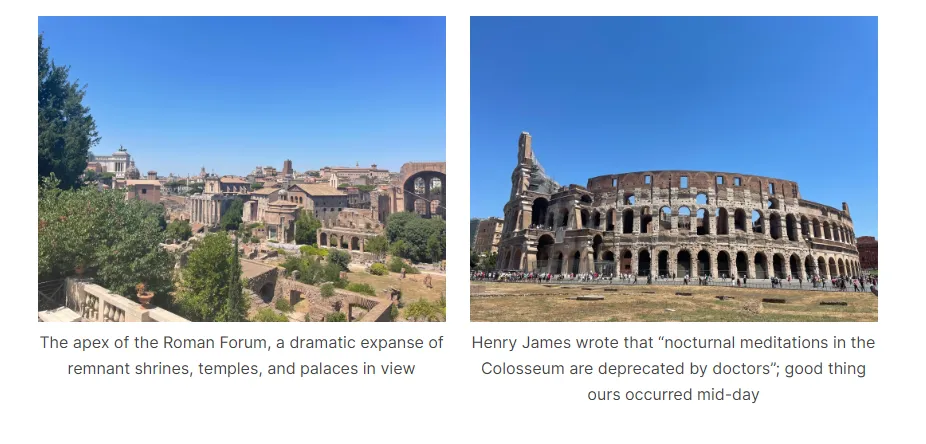 Images of the Roman Forum and the Colosseum